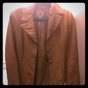 Camel leather blazer